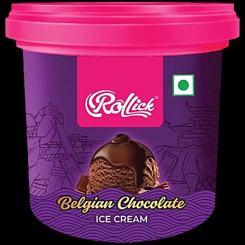 Rollick Belgian Chocolate Ice Cream, 125 ml Cup