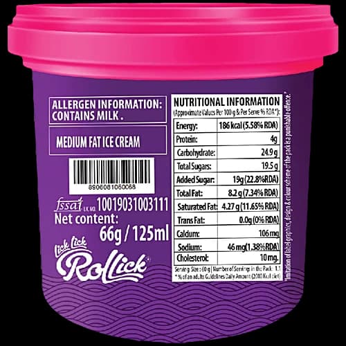 Rollick Belgian Chocolate Ice Cream, 125 ml Cup - View 2