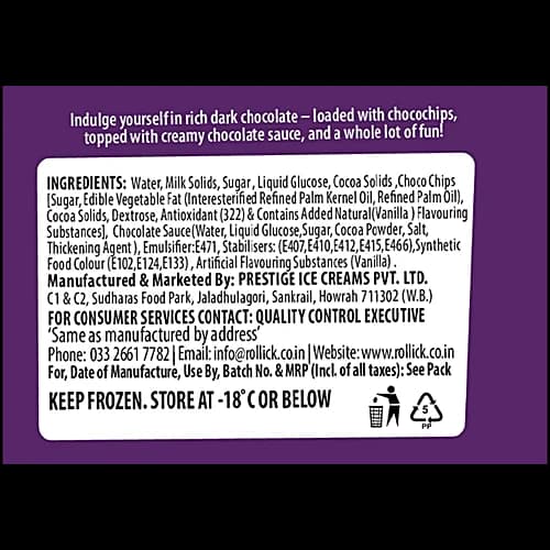 Rollick Belgian Chocolate Ice Cream, 125 ml Cup - View 6